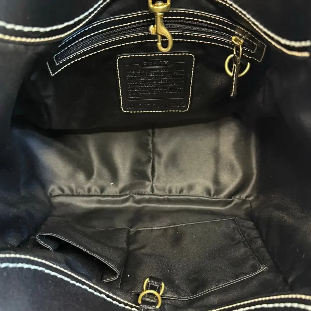y2k COACH Black Signature 2007 Legacy Ergo Hobo Shoulder Bag